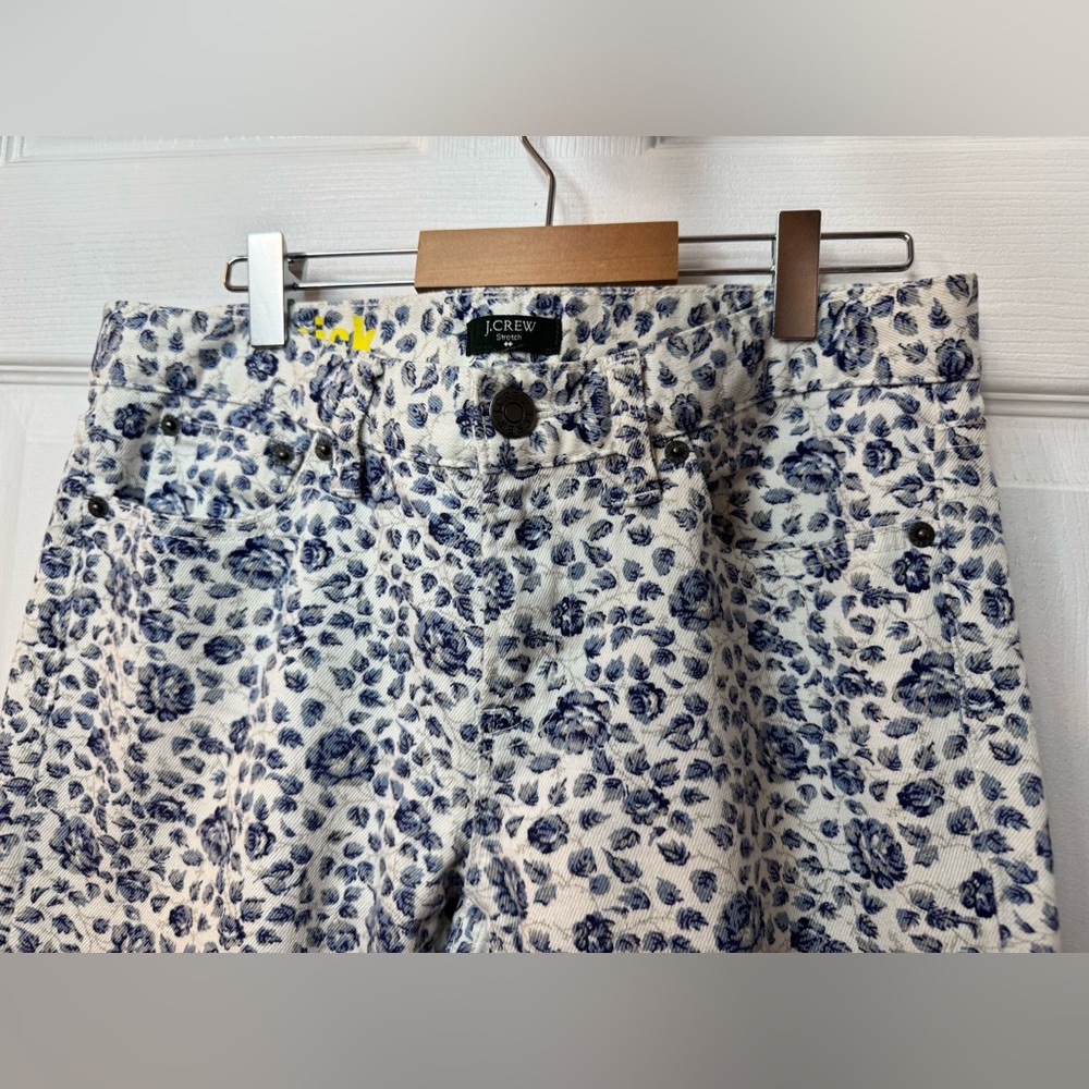 J.Crew Toothpick Mid Rise Floral Stretch Jeans - Picture 14 of 14